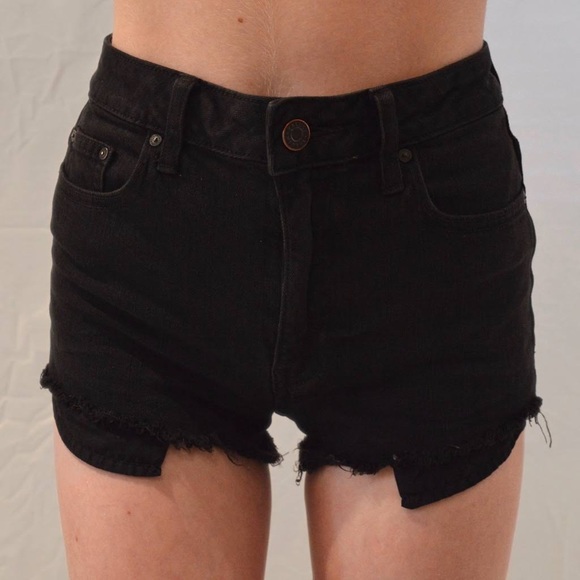 TALULA Black Mid Rise Cutoff Denim Shorts - Picture 8 of 8